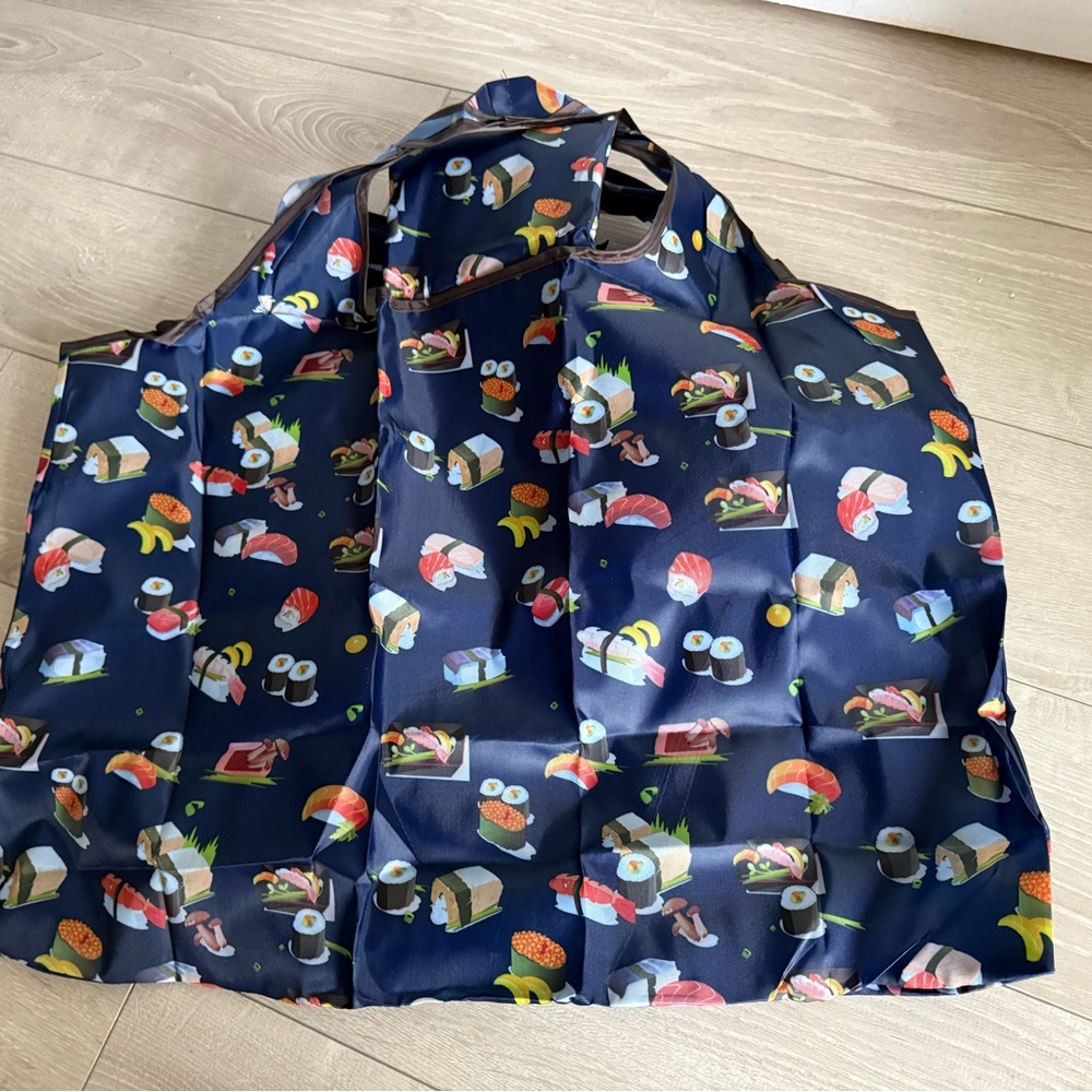 Sushi Print Reusable Foldable Tote Bag